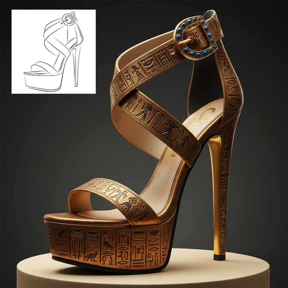 An egyptian sandal designed by Glyn Giani
